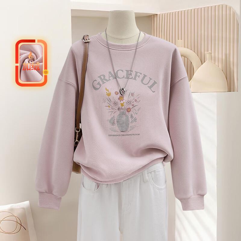 

Women s Printed Loose-Fit Fleece Sweatshirt One Size