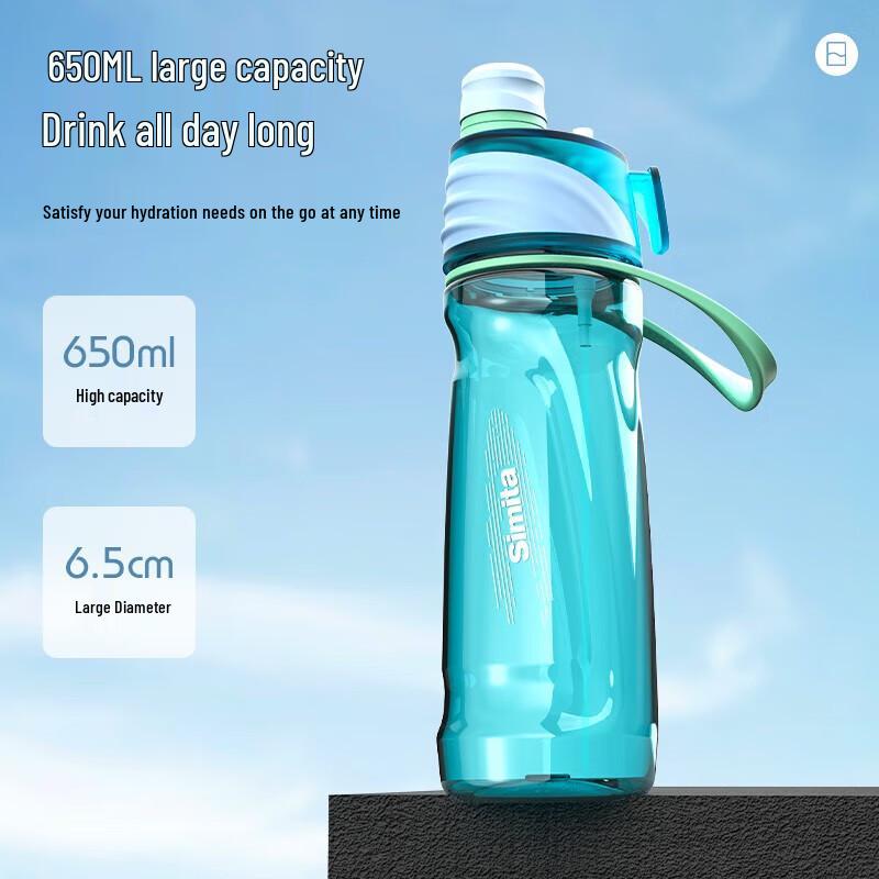 Simita Tritan Spray Cooling Sports Water Bottle with Handle