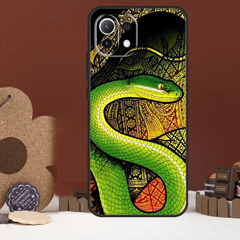 Snake Illustration Art Case For Xiaomi 15T 14T 13T 14 15 Ultra 17 Pro Max POCO F8 Ultra F5 F6 F7 X5 X6 X7 Pro Cover