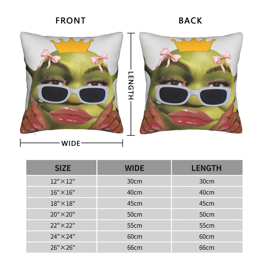 Funny Shreks Meme Pillowcases Merchandise Soft Cushion Cover Decor  Pillow Case Cover Seat Multi-Size
