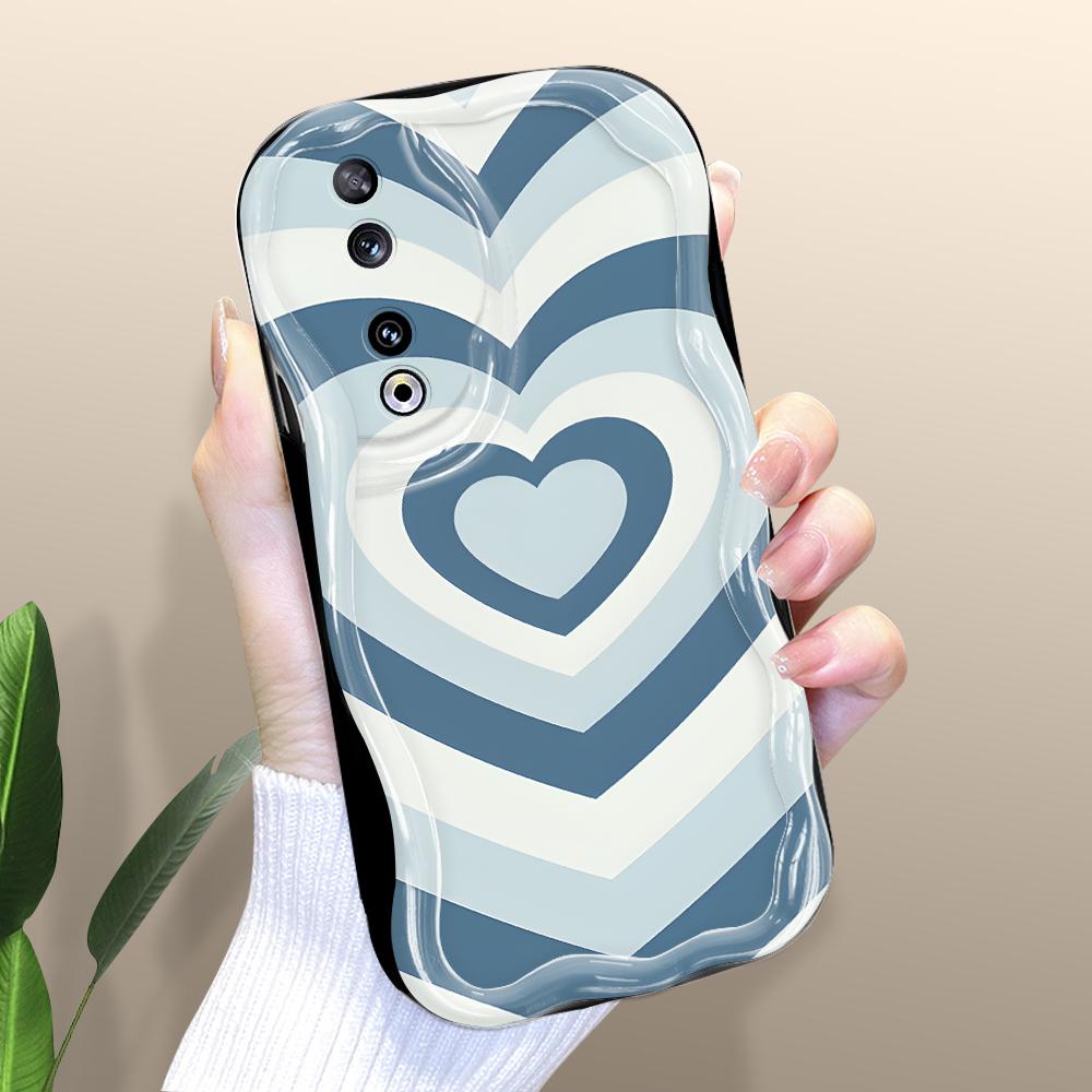 Cute Cartoon Pattern Cream Texture Casing Wavy Edge Soft Silicone Cover Phone Case for Huawei Honor Infinix Tecno iPhone