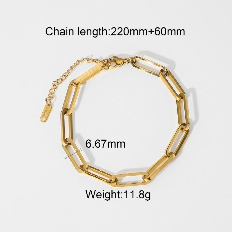 Stainless Steel Cuban Bracelet - High-end Accessory - Electroplated Titanium Steel Bracelet - Women's Accessory