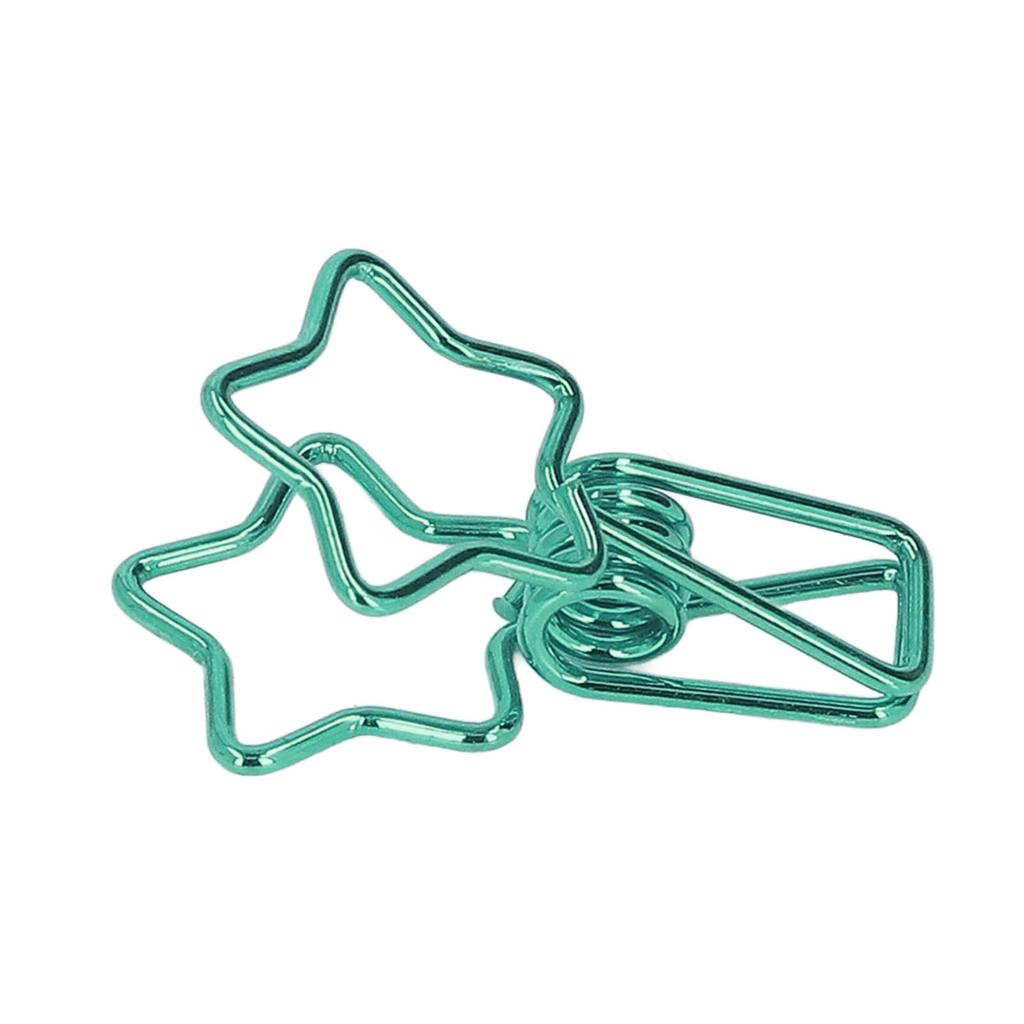 100pcs Star   Clips for Student Cute Cartoon Strong Clamping Force Sturdy Metal Paper Clamps for Account Tickets