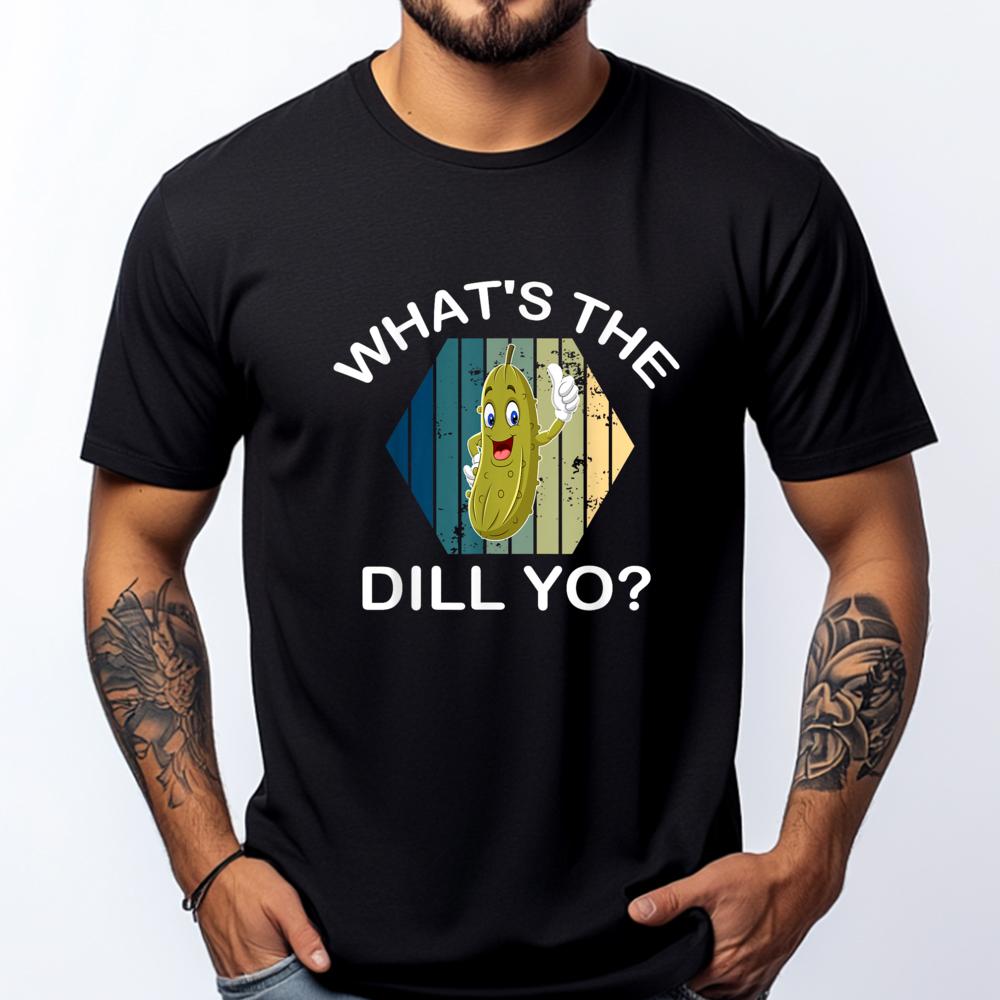 Funny Pickles What The Dill Yo Dill Pickle White Graphic Tee Harajuku Leisure Men Free Shipping Clothes Hip Hop