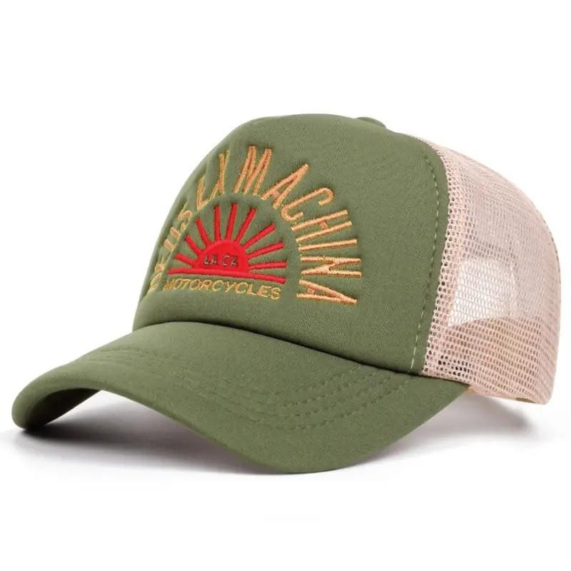 Street Style Letter Embroidered Mesh Baseball Cap With Sun Protection For Men Women