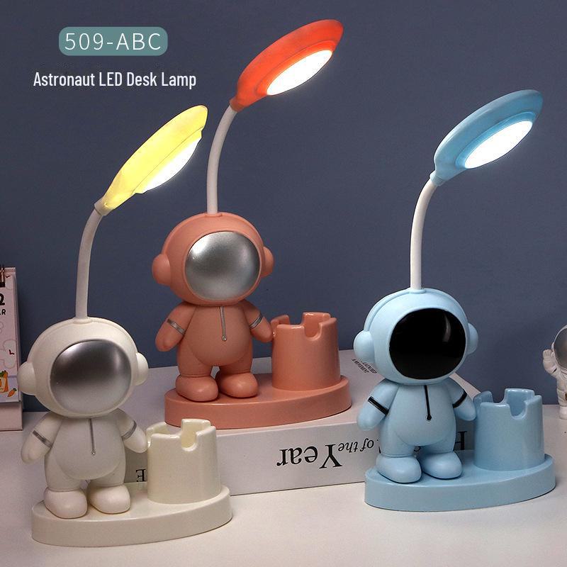 Bear Cartoon Study Lamp: Creative USB-Charged Night Light for Children's Bedroom or Bedside