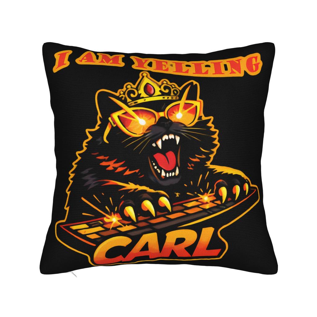 I Am Yelling Carl Donut Cat Meme Pillow Case Funny Pillow Cover Soft Pillowcases For Living Room Chair
