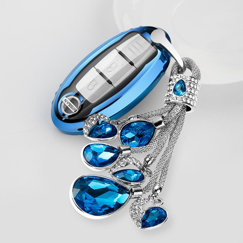 Suitable for Nissan Tiida Qashqai Nissan Qijun Bluebird Teana Xuanyi Car TPU Key Case Case Buckle