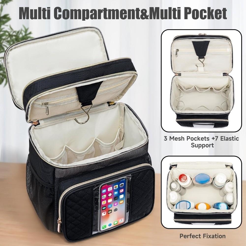 NUOVA Borsa da Toilette di Grande Capacità Portatile con Gancio Appendiabile Borsa da Doccia Multiuso con Tasca per Telefono Borsa da Bagno per Donne Uomini
