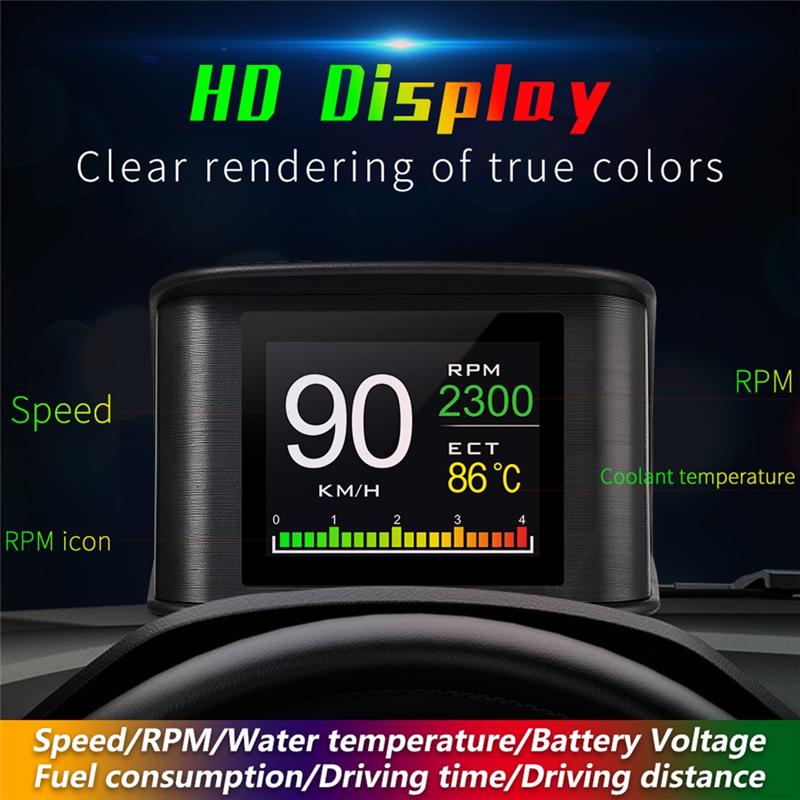 HUD Head-Up Display RPM Meter Car Head Up Display On Board Auto Electronic Parts Computer Digital Speedometer чёрный
