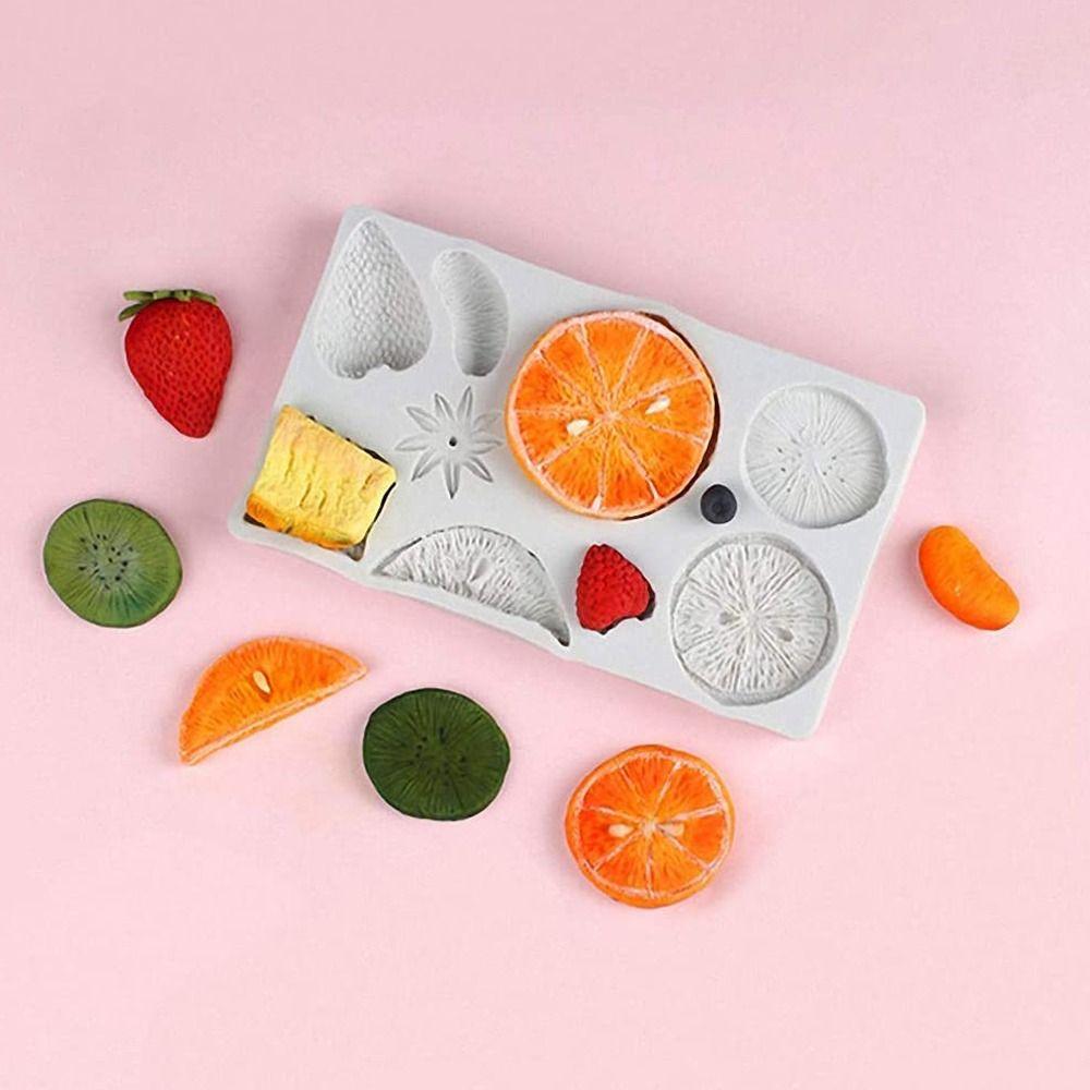 

Blueberry Raspberry Kiwi Tangerine Candy Mould Cake Decorating Tool Sugarcraft Chocolate Mold белый