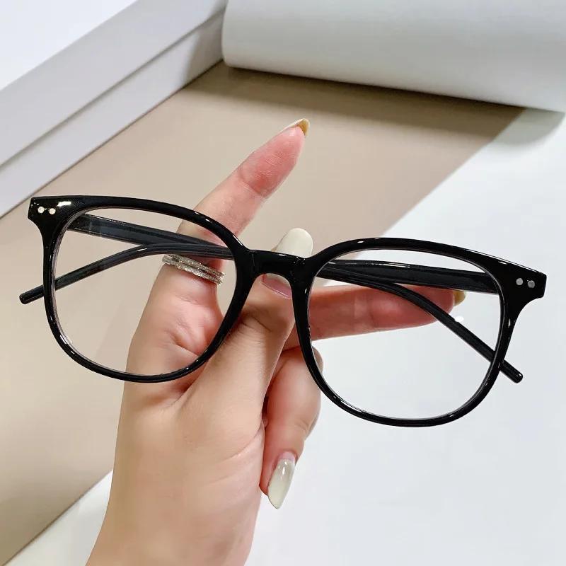 Black Square Anti-Blue Light Glasses Women Men Oversized Optical Frame Eye Protection Eyeglasses Office Computer Goggles