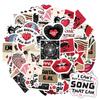 35pcs-50pcs Cartoon Art Stickers Retro Music Vintage Stickers Music Stickers For Laptop Luggage Scrapbook Diary Sticker