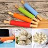 23cm Wooden Handle Silicone Rolling Pin Dough Pastry Roller Baking Tools