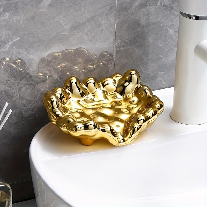 Electroplated Soap Box Cloud Fragrant Soap Box Soap Storage Box for Non Perforated Drainage Bathroom Non Slip Soap Holder and Soap Holder