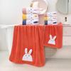 Coral Fleece Cartoon Rabbit 3D Quick-Dry Absorbent Bath Towel Set for Kids & Couples