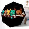 1 Stück Pokémon Freunde Automatischer Auf-/Zu Klappbarer Tragbarer Regenschirm mit 8-Rippen-Struktur für Damen/Herren, Ganzjahresgebrauch a0901052