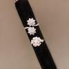 Zircon Flower Minimalist Silver Tone Ring For Ladies Casual Dress Accessory