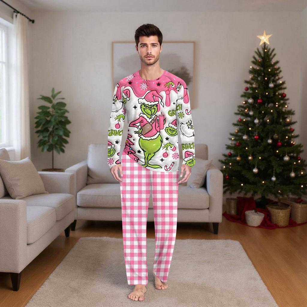 Christmas Prints Family Matching Long Sleeve Tops+Pants Set Family Matching Sets