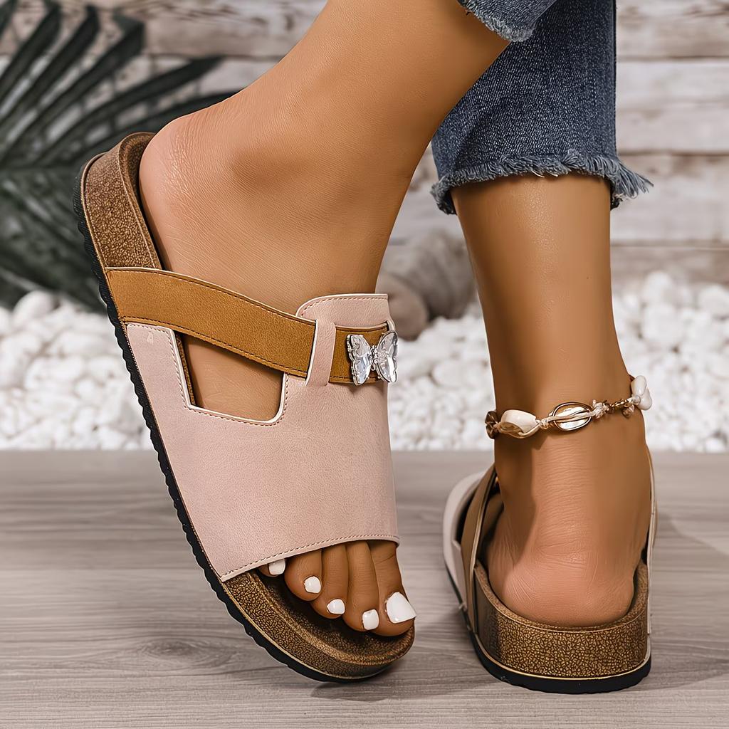 Women'S Retro Thick-Soled Bixson Sandals - Slip-On Open-Toe Beach Slides, Perfect for Vacation Leisure Wear, Holiday Footwear, Open-Toe Shoes.