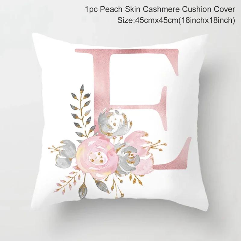 45X45Cm Pink Letter Cushion Pillowcase Decorative Sofa 40X40Cm Pillow Cases Autumn Decoration