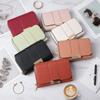 Zipper PU Leather Short Wallet Foldable Women Card Holder Water-proof Three Fold Wallet  Women