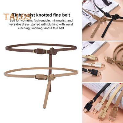 Απλή διακοσμητική τζιν ζώνη με ρυθμιζόμενο μήκος από ψεύτικο δέρμα με κόμπους λεπτή ζώνη με τζιν κοστούμι παντελόνι