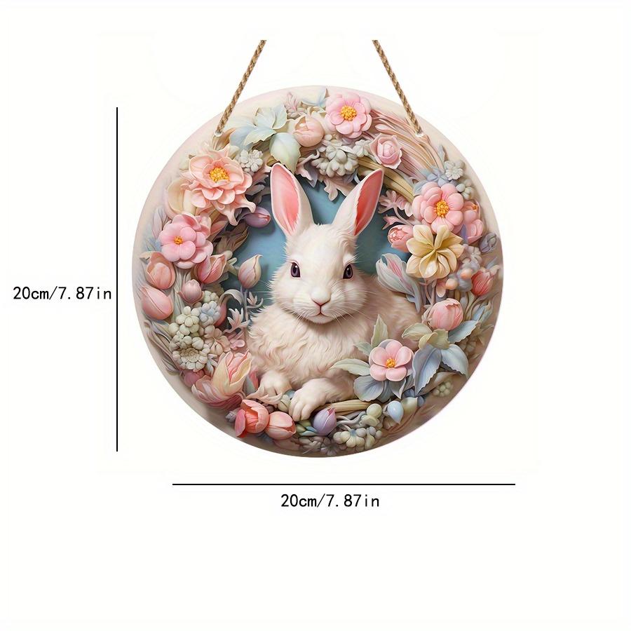 

2D плоский 20 см С Днем Святого Валентина кролик деревянный настенный декор - автомобильный воздушный шар универсальный праздничный деревянный кулон, украшение для дома, приветственный знак 20cm*20cm