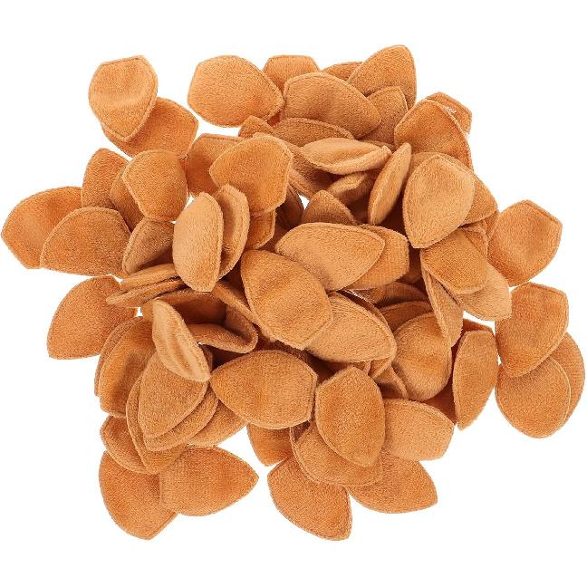 LOGOFUN 100Pcs Chirstmas Deer Ear Plush Mini Deer Ear Charms Ornaments Miniature Deer Ear Crafts for DIY Crafts Making Accessoires Xmas Party