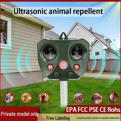 Solar-Powered Ultrasonic Animal Repeller: IP66 Waterproof with Infrared Sensor for Mice and Birds