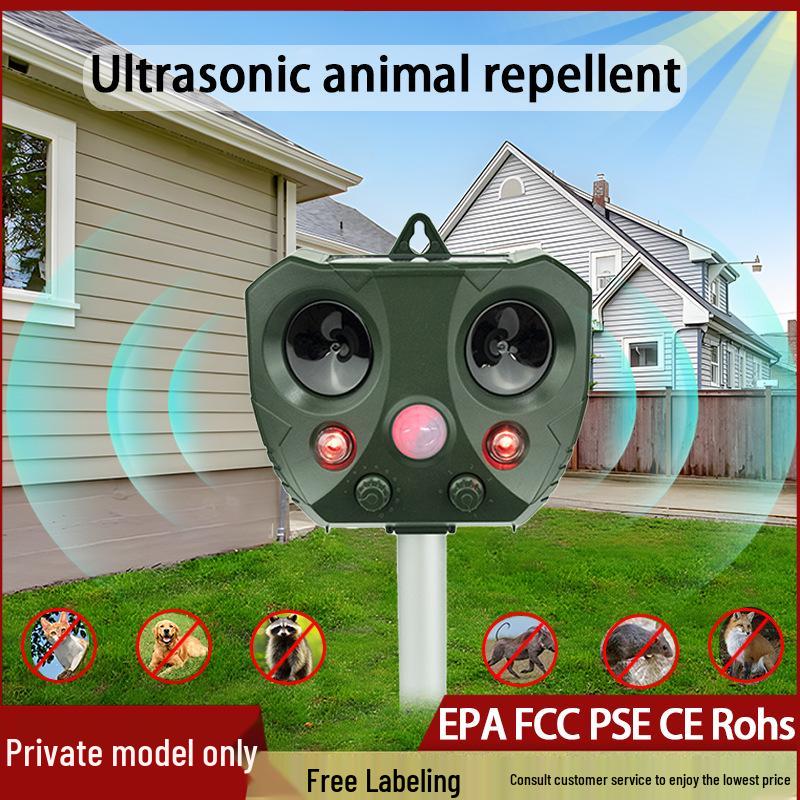 Repelent ultrasonic pentru animale cu energie solară: Rezistent la apă IP66 cu senzor infraroșu pentru șoareci și păsări
