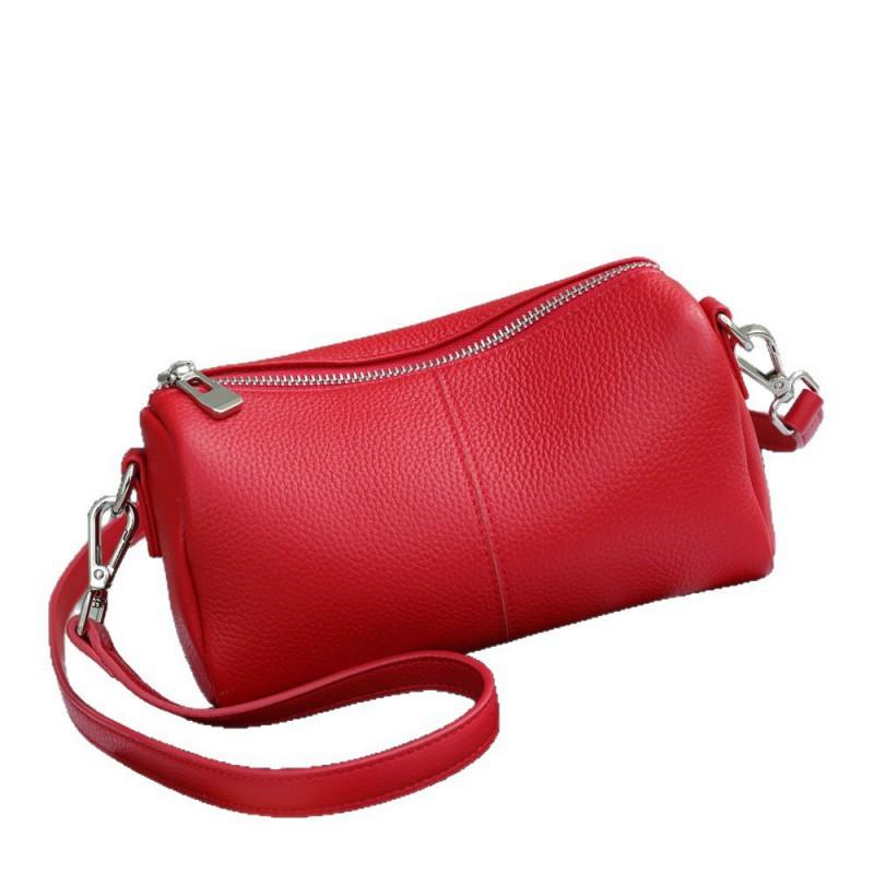 Cylinder Shaped Leather Bag With Natural Drop High-end Feel Women's Shoulder Single Diagonal Fashion