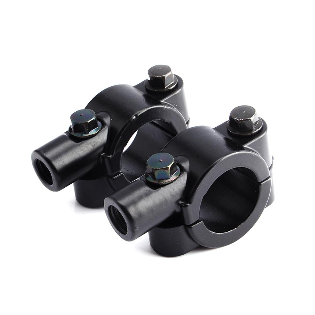 2Pcs Black Universal Motorcycle Handlebar Mirror Mount 10mm 78" Aluminum Clamp
