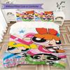 Powerpuff Girls Cartoon Prints Bedding, Duvet Cover and Pillowcases, Birthday Gift (1 Duvet Cover + 2 Pillowcases, Pillow Insert Not included)JM004