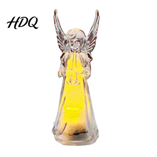 Decorative Crystal Angel Guardian Night Light Small Prayer Reading Playing Music Led Bedside Lamp Figurine with LED Light for Desk Table,