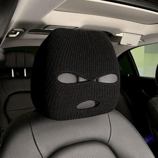 Car Headrest Cover Funny Car Seat Full Face Cushion Wrap Protection for Auto Front Seat Rest Decoration Universal Car Interior Accessories