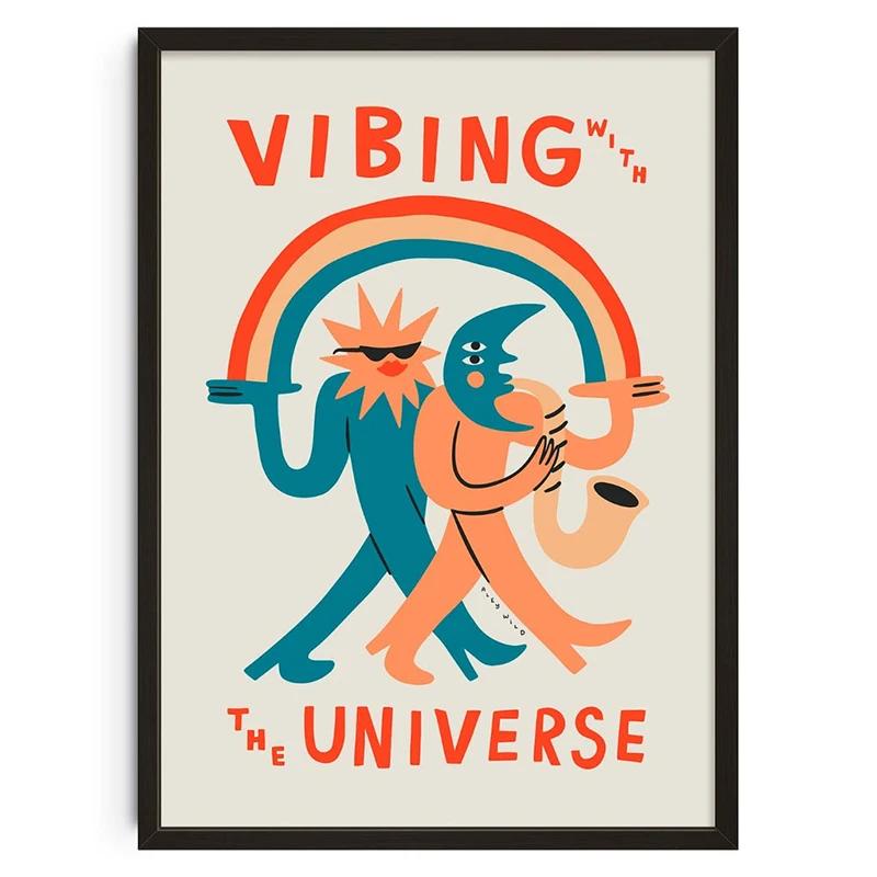 Vintage Abstract Feed Your Mind Classic Posters Print Self Care Wall Art Canvas Painting for Living Room Bedroom Home Decor