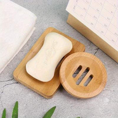 1 Stücke Holz Bad Seifenschale Ablassen Seifenschale Dusche Seifenhalter Küche Zubehör Bambus Container