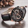 Men'S Watch, Trend Multifunctional Chronograph Calendar Leather Sports Quartz Watch Men'S 2070