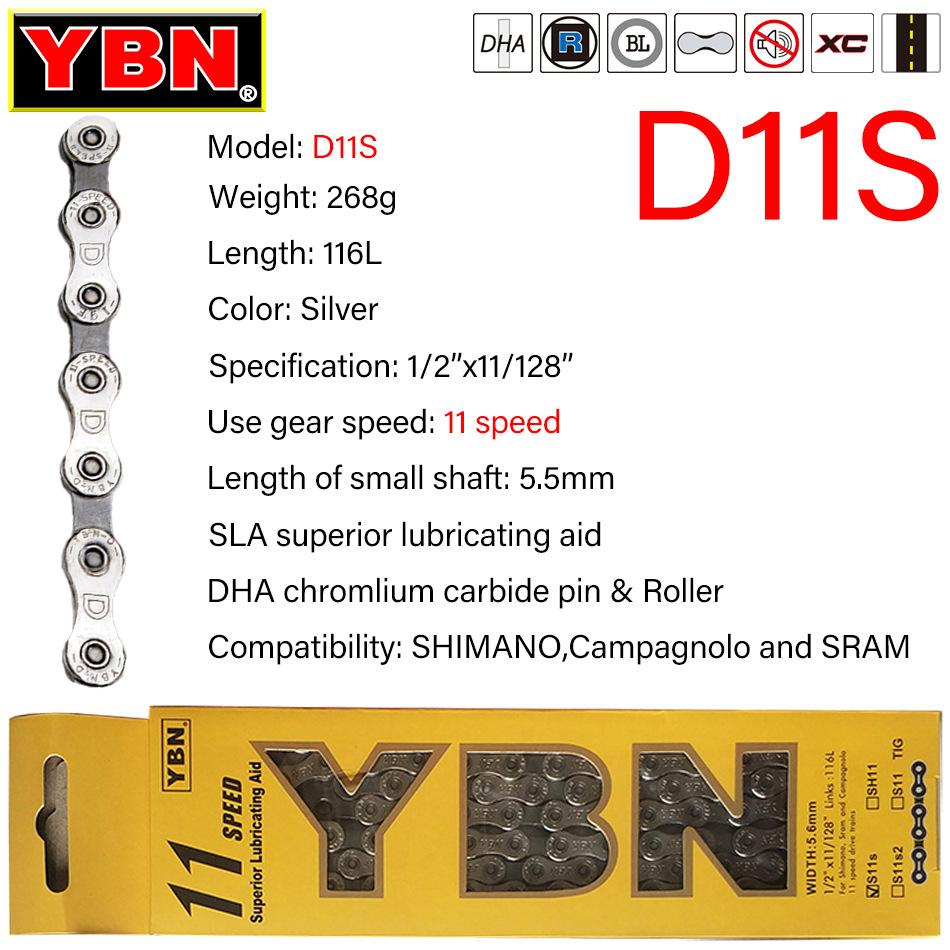 YBN Super Lightweight Steel Bike Chain for 8/9/10/11/12 Speed Road & Mountain Bikes Boxed High Performance