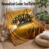 Boston Bruins Custom Flannel Throw Blanket Print Your Name Text Soft Warm Blanket Holiday Present