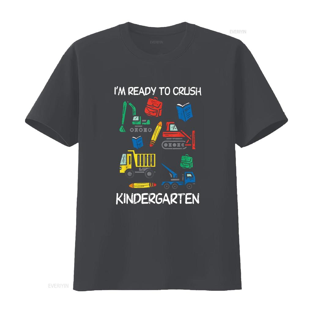 Construction Trucks Im Ready To Crush Kindergarten Boys Kids T Shirt Vintage Washed Graphic Comfortable Stretched Slightly