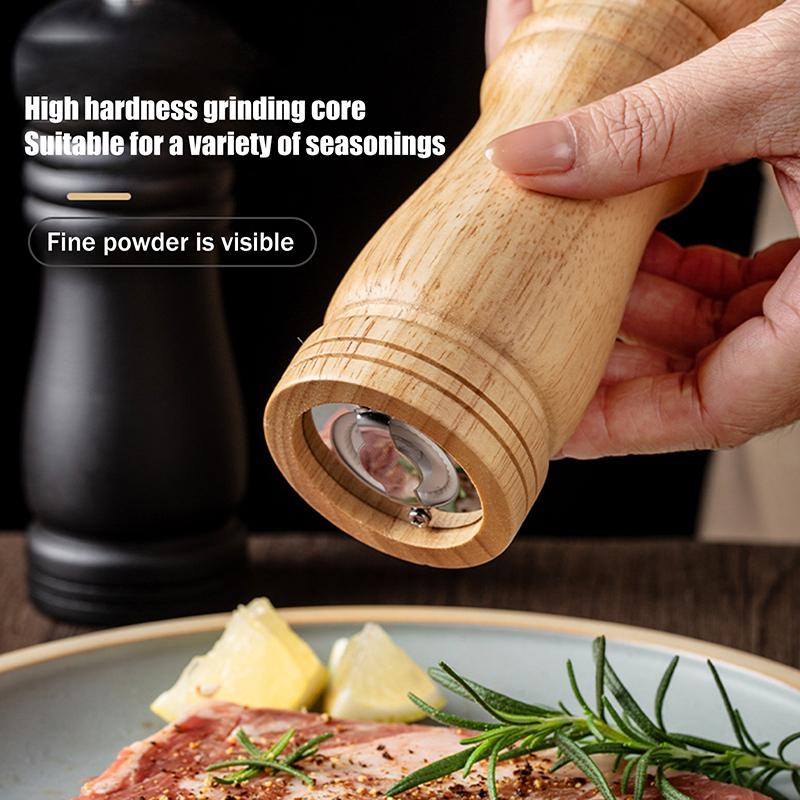 Wood Pepper Grinder Pepper Mill,Adjustable Coarseness 6/8/10 Inch Wooden Peppermill, Ceramic Grinding Mechanism Salt Mill