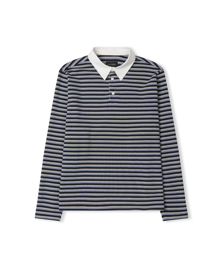 Ledeoli Multi-Stripe Oversized Rugby Shirt [Pink]