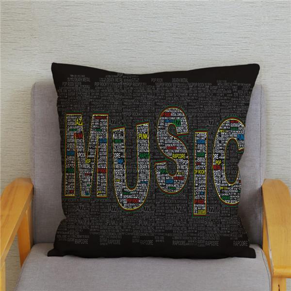 Home Decor Rock Music Print Pillowcases Bedroom Cushion Covers