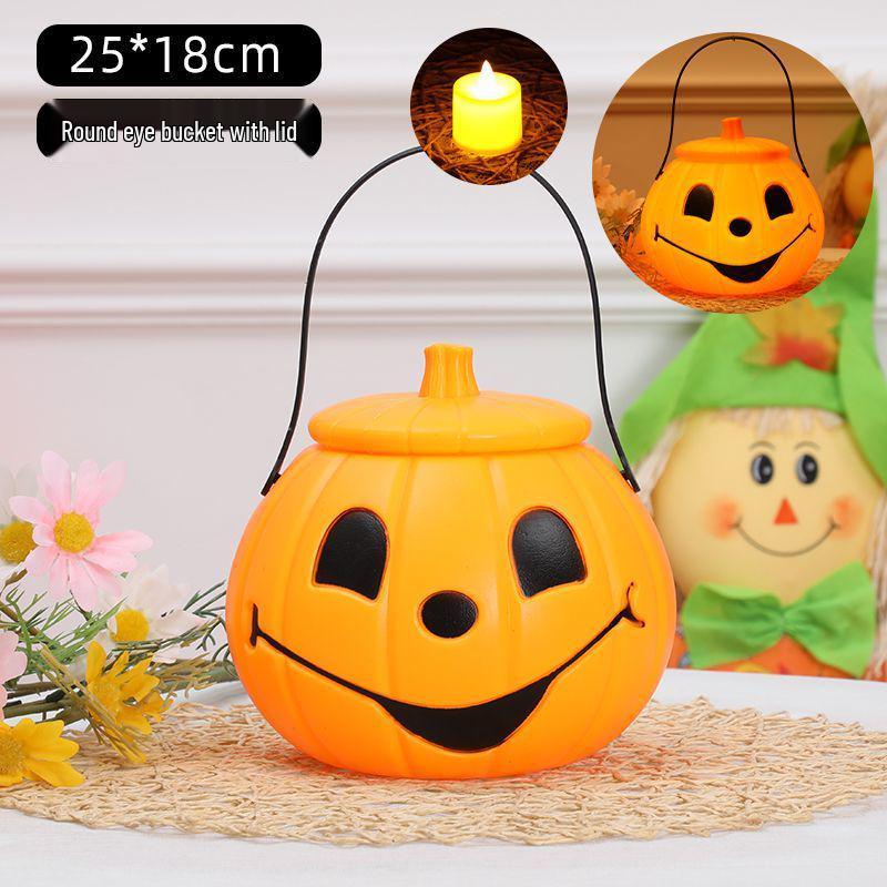 Children's Halloween Pumpkin Lantern Candy Basket - Trick-or-Treat Toy & Decoration