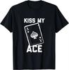 Hot Selling Summer Unisexs Fun Poker Card Letter Printed Round Neck Tshirt Retro Black Neutral Casual Outdoor Short Sleeved Shirt