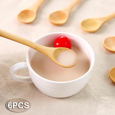 6 Piezas mini cuchara de madera para café, sopa, gachas, cucharadita, utensilios para condimentos de cocina