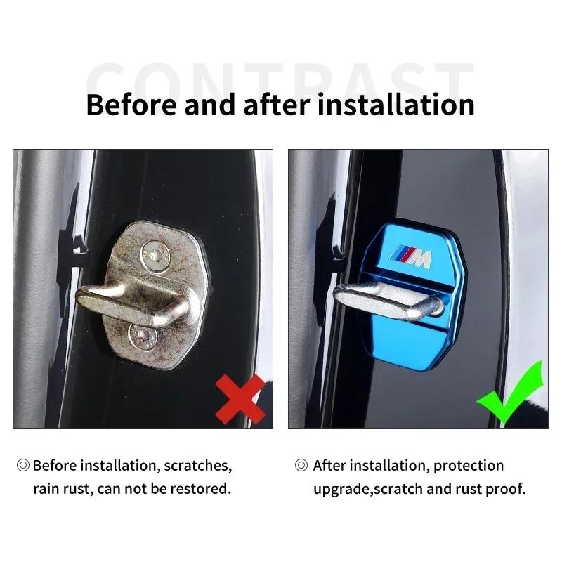 -4PCS Car Door Lock Cover Stickers For BMW 3 5 Series G30 G32 6GT X1 X2 X3 X5 G01 G02 F48 F39 G07 G11 F15 F20 G20 G05 Accessorie