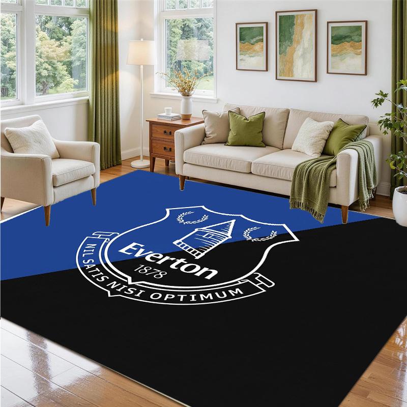 Everton Football Design Crystal Velvet Rug Soft Decorative Mat for Bedroom Entrance